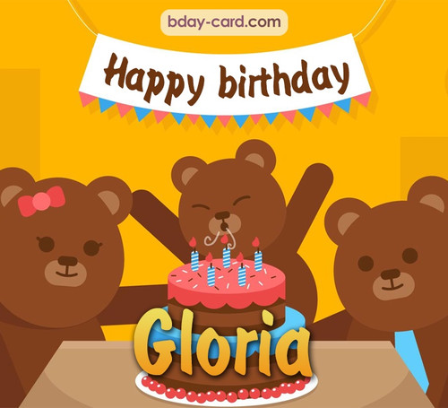 Bday images for Gloria with bears