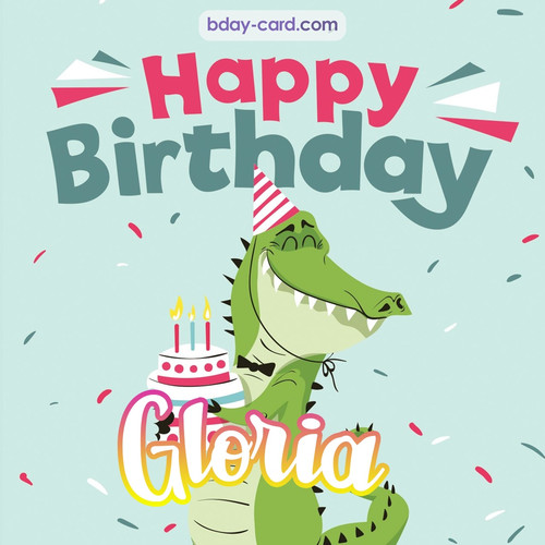 Happy Birthday images for Gloria with crocodile