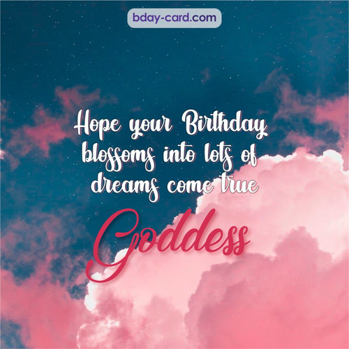 Birthday pictures for Goddess with clouds