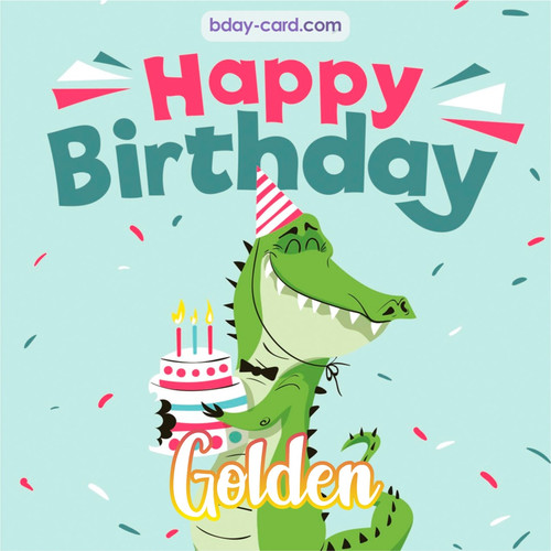 Happy Birthday images for Golden with crocodile