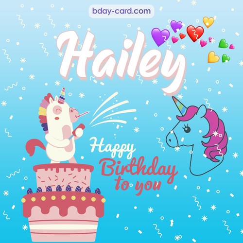 Happy Birthday pics for Hailey with Unicorn