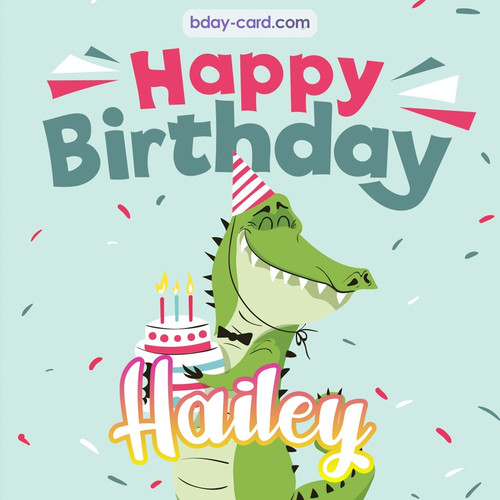 Happy Birthday images for Hailey with crocodile