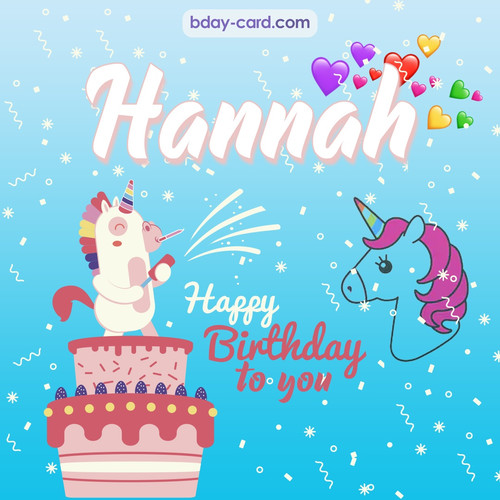 Happy Birthday pics for Hannah with Unicorn
