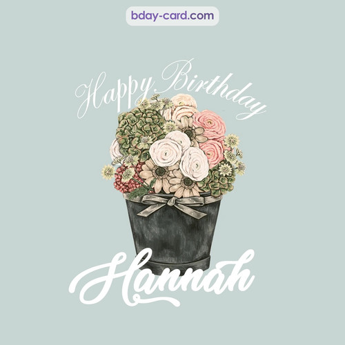Birthday pics for Hannah with Bucket of flowers