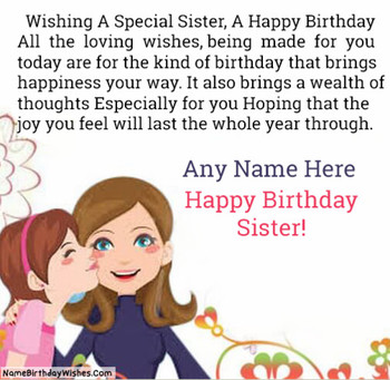 Happy birthday wishes for big sister with name