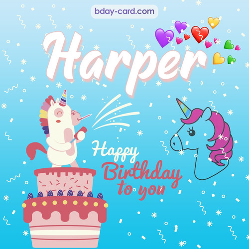 Happy Birthday pics for Harper with Unicorn