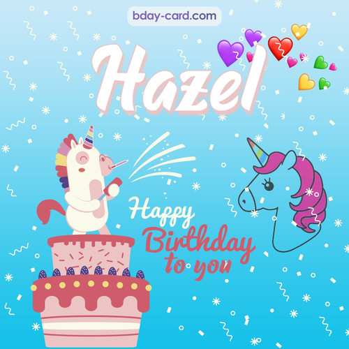 Happy Birthday pics for Hazel with Unicorn