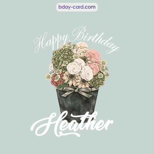 Birthday pics for Heather with Bucket of flowers