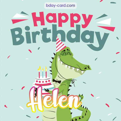 Happy Birthday images for Helen with crocodile
