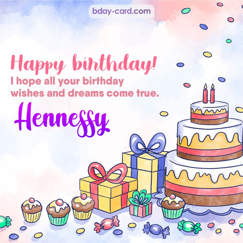 Greeting photos for Hennessy with cake