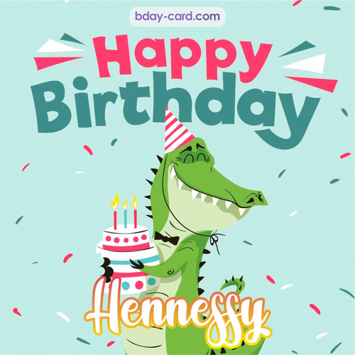 Happy Birthday images for Hennessy with crocodile