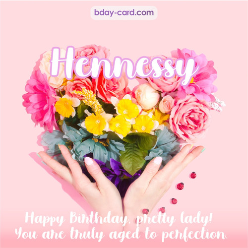 Birthday pics for Hennessy with Heart of flowers