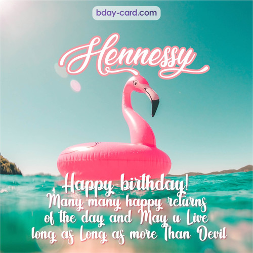 Happy Birthday pic for Hennessy with flamingo
