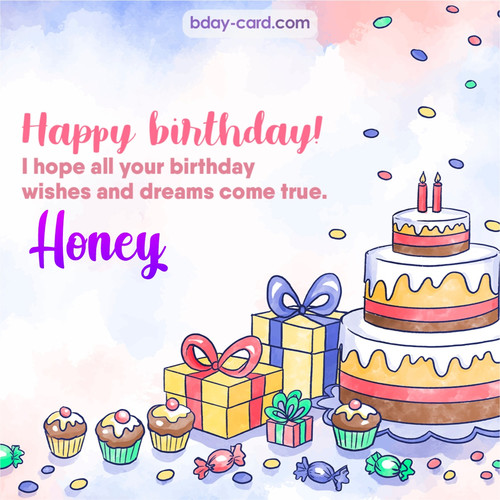 Greeting photos for Honey with cake
