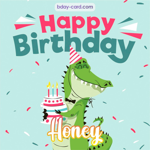 Happy Birthday images for Honey with crocodile