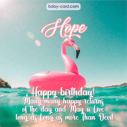 Happy Birthday pic for Hope with flamingo
