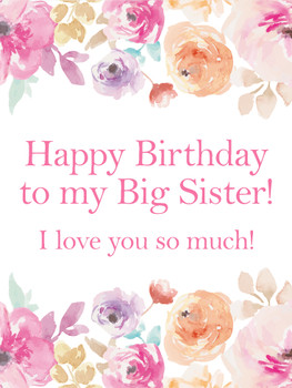 Pink flower happy birthday card for sister birthday amp g...