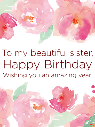 Wishing you an amazing year happy birthday card for sister