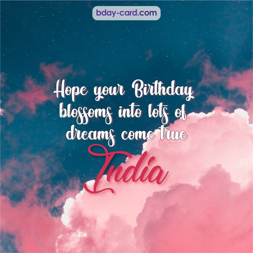 Birthday pictures for India with clouds