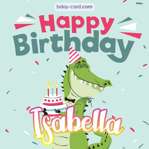Happy Birthday images for Isabella with crocodile