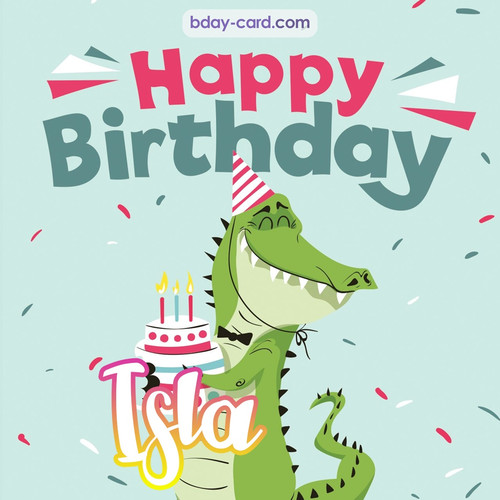Happy Birthday images for Isla with crocodile