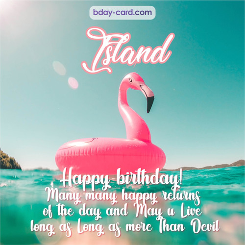 Happy Birthday pic for Island with flamingo