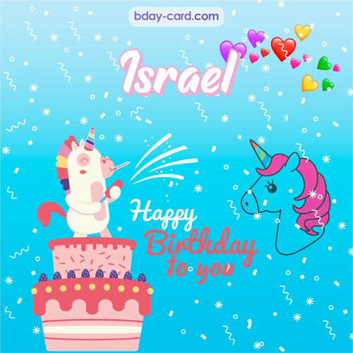 Happy Birthday pics for Israel with Unicorn