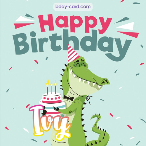 Happy Birthday images for Ivy with crocodile