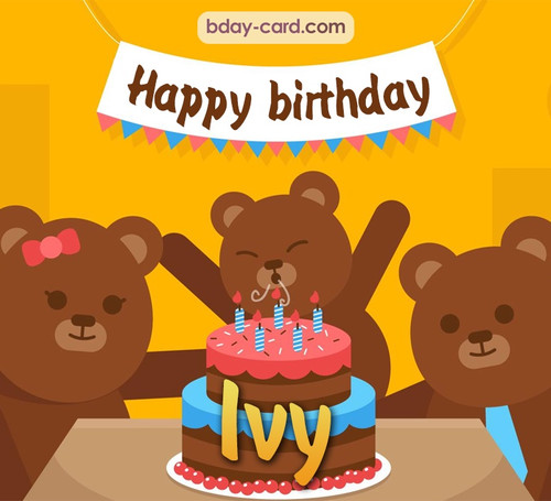 Bday images for Ivy with bears