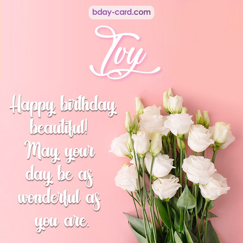 Beautiful Happy Birthday images for Ivy with Flowers