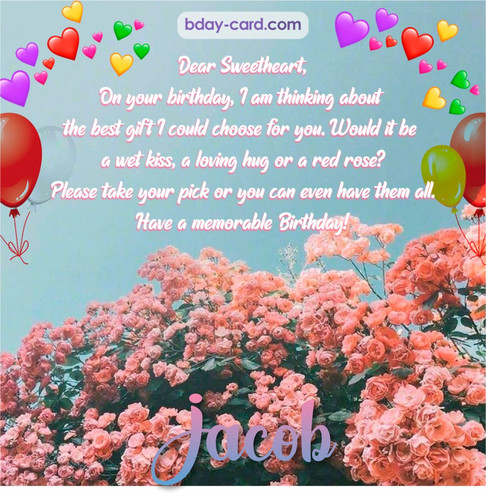 Birthday pic for Jacob with roses