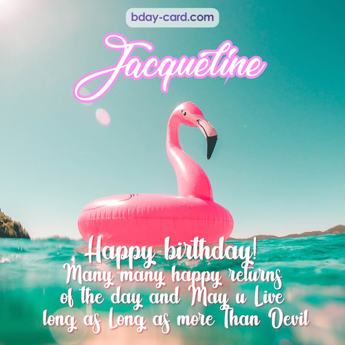 Happy Birthday pic for Jacqueline with flamingo