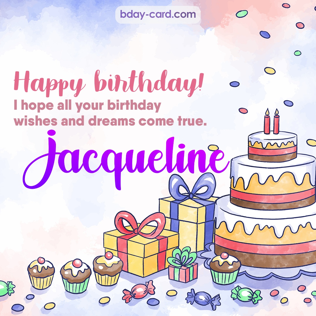 Greeting photos for Jacqueline with cake