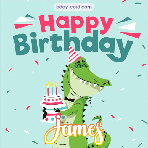 Happy Birthday images for James with crocodile