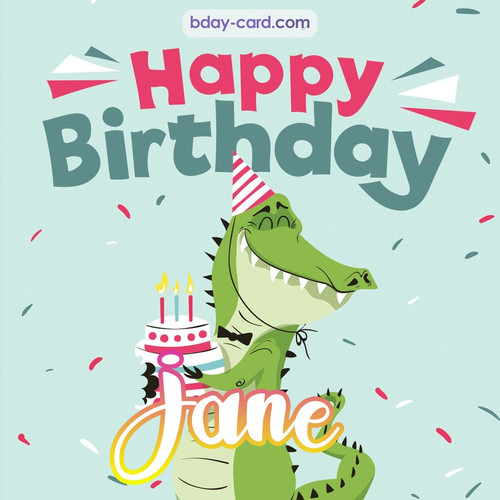 Happy Birthday images for Jane with crocodile