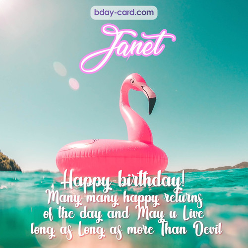 Happy Birthday pic for Janet with flamingo