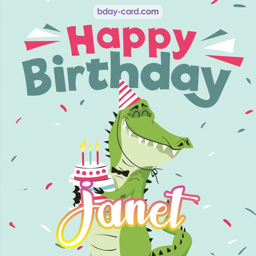 Happy Birthday images for Janet with crocodile