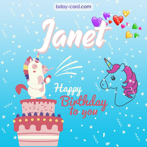 Happy Birthday pics for Janet with Unicorn