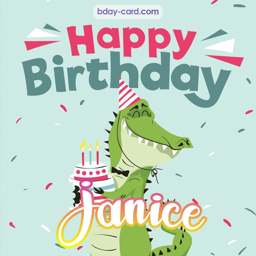 Happy Birthday images for Janice with crocodile