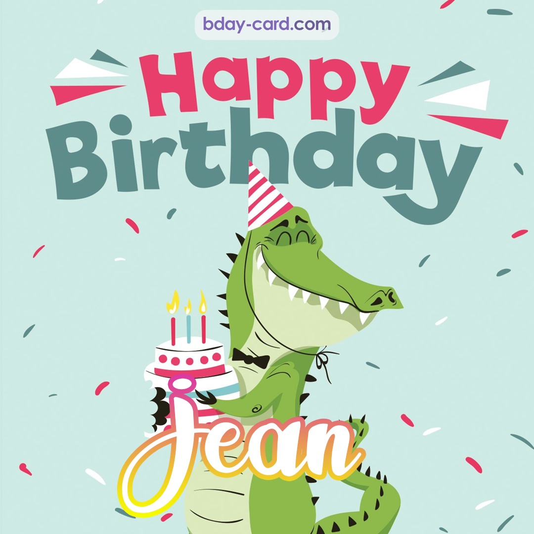 Happy Birthday images for Jean with crocodile
