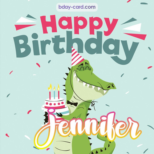 Happy Birthday images for Jennifer with crocodile