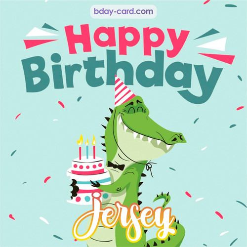 Happy Birthday images for Jersey with crocodile