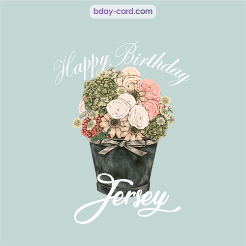 Birthday pics for Jersey with Bucket of flowers