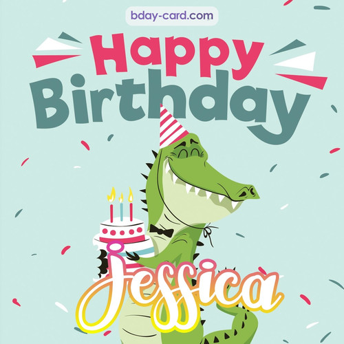 Happy Birthday images for Jessica with crocodile