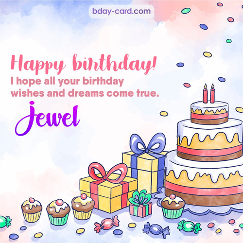 Greeting photos for Jewel with cake