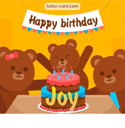 Bday images for Joy with bears