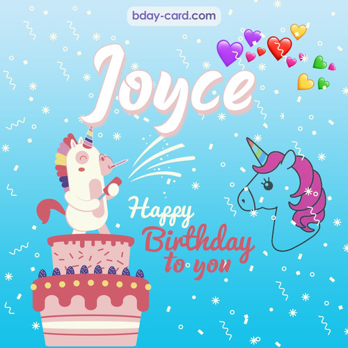 Happy Birthday pics for Joyce with Unicorn