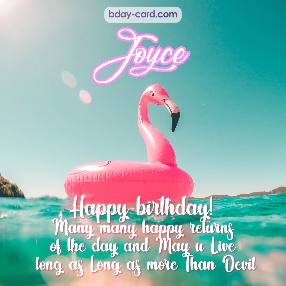 Happy Birthday pic for Joyce with flamingo