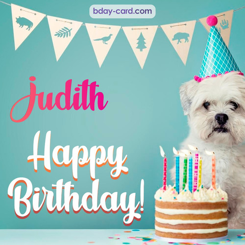 Happiest Birthday pictures for Judith with Dog