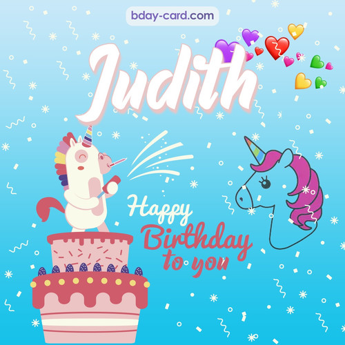 Happy Birthday pics for Judith with Unicorn